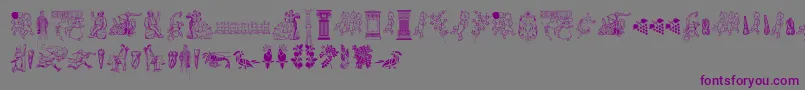 フォントCornucopia of Dingbats Two – 紫色のフォント、灰色の背景