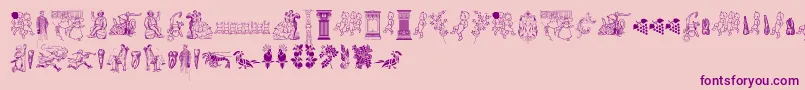 Cornucopia of Dingbats Two-fontti – violetit fontit vaaleanpunaisella taustalla