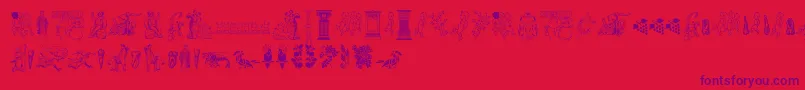 Cornucopia of Dingbats Two Font – Purple Fonts on Red Background