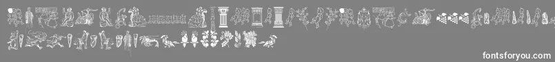 Cornucopia of Dingbats Two Font – White Fonts on Gray Background