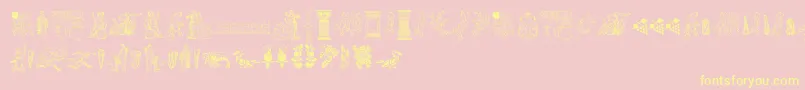 Fonte Cornucopia of Dingbats Two – fontes amarelas em um fundo rosa