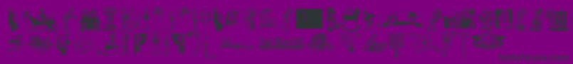 Шрифт Cornucopia of Dingbats – чёрные шрифты на фиолетовом фоне