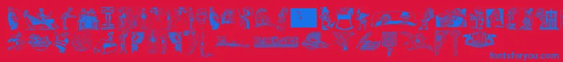 Cornucopia of Dingbats Font – Blue Fonts on Red Background