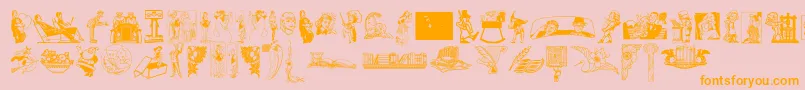 Cornucopia of Dingbats Font – Orange Fonts on Pink Background