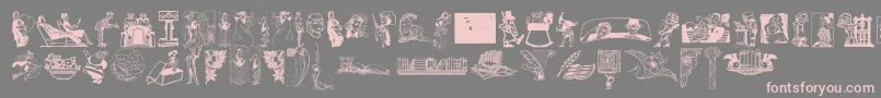 Cornucopia of Dingbats Font – Pink Fonts on Gray Background
