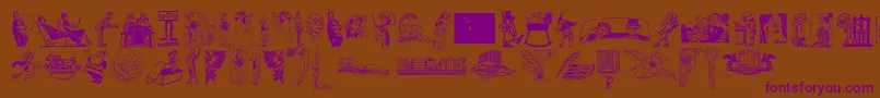 Cornucopia of Dingbats Font – Purple Fonts on Brown Background
