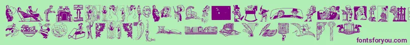 Police Cornucopia of Dingbats – polices violettes sur fond vert