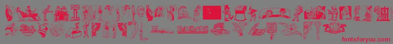 Cornucopia of Dingbats Font – Red Fonts on Gray Background