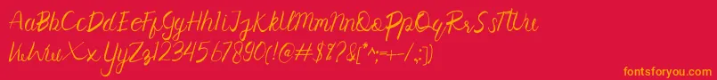 Corollo Font – Orange Fonts on Red Background