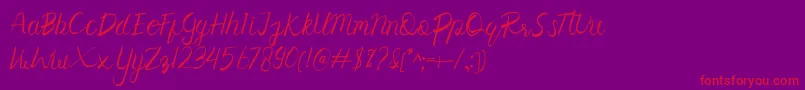 Corollo-Schriftart – Rote Schriften auf violettem Hintergrund