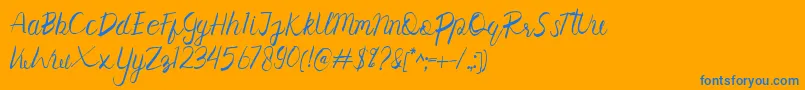 Corollo Font – Blue Fonts on Orange Background