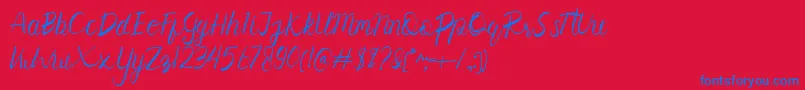 Corollo Font – Blue Fonts on Red Background