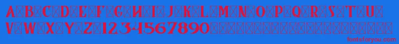 Шрифт CoronaDemoVersion – красные шрифты на синем фоне