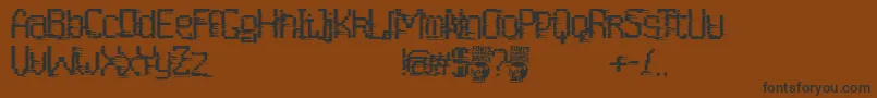 フォントCortocircuito – 黒い文字が茶色の背景にあります