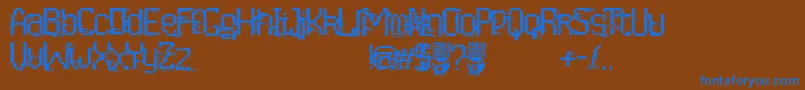 フォントCortocircuito – 茶色の背景に青い文字