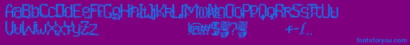 フォントCortocircuito – 紫色の背景に青い文字