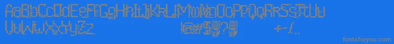 フォントCortocircuito – 青い背景に灰色の文字