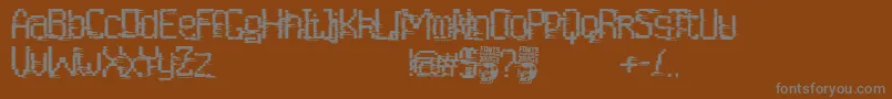 フォントCortocircuito – 茶色の背景に灰色の文字