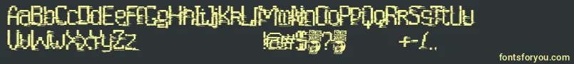 フォントCortocircuito – 黒い背景に黄色の文字