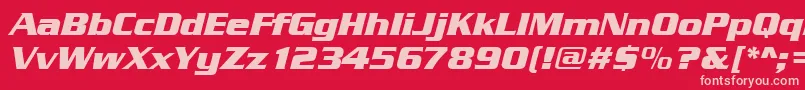 SerpentinedbolItalic Font – Pink Fonts on Red Background