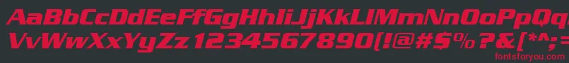 Czcionka SerpentinedbolItalic – czerwone czcionki na czarnym tle