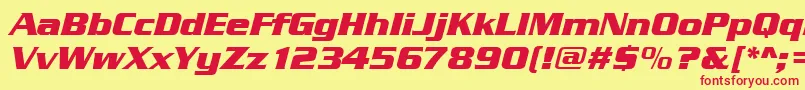 SerpentinedbolItalic-fontti – punaiset fontit keltaisella taustalla