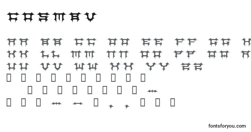 Fuente COSMBV   (124040) - alfabeto, números, caracteres especiales