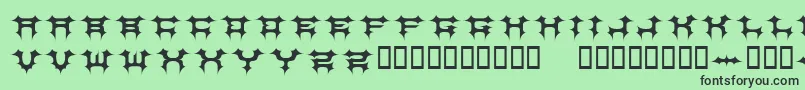 COSMBV  -fontti – mustat fontit vihreällä taustalla