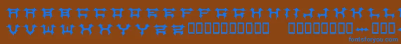 フォントCOSMBV   – 茶色の背景に青い文字