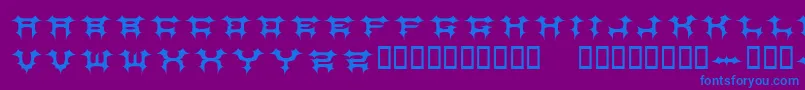 Шрифт COSMBV   – синие шрифты на фиолетовом фоне