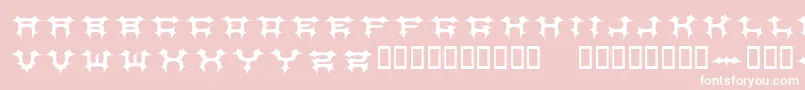 COSMBV  -fontti – valkoiset fontit vaaleanpunaisella taustalla