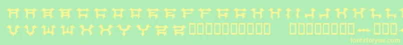 COSMBV  -fontti – keltaiset fontit vihreällä taustalla