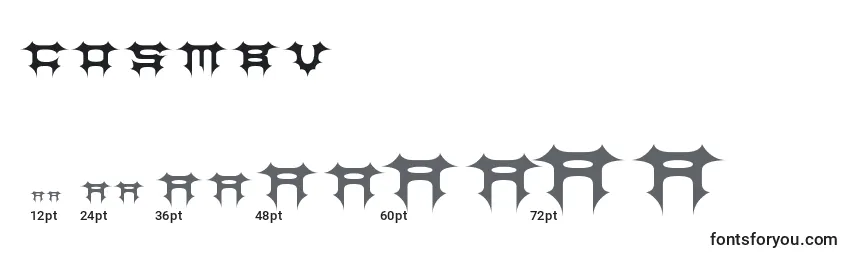 Размеры шрифта COSMBV   (124040)