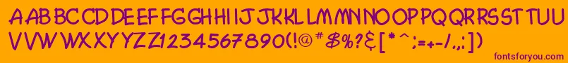 cosmic Font – Purple Fonts on Orange Background