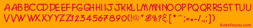 cosmic Font – Red Fonts on Orange Background