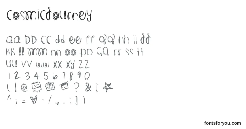 A fonte CosmicJourney (124044) – alfabeto, números, caracteres especiais