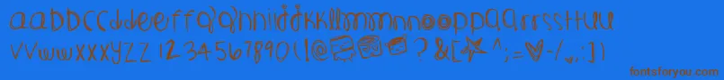 cosmicJourney-Schriftart – Braune Schriften auf blauem Hintergrund