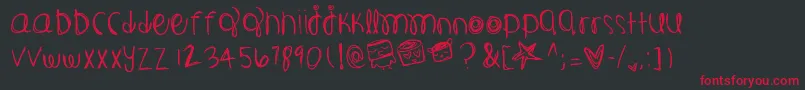フォントcosmicJourney – 黒い背景に赤い文字