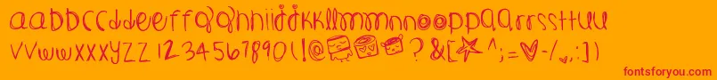 cosmicJourney Font – Red Fonts on Orange Background