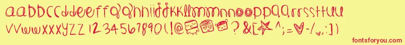 cosmicJourney Font – Red Fonts on Yellow Background