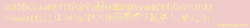 cosmicJourney Font – Yellow Fonts on Pink Background