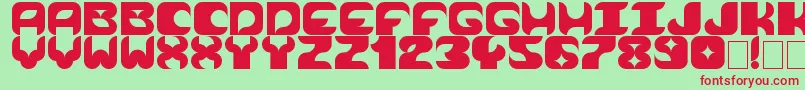 Cosmik Orchestra-fontti – punaiset fontit vihreällä taustalla
