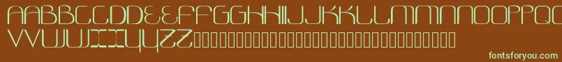 Cosmonautica-fontti – vihreät fontit ruskealla taustalla