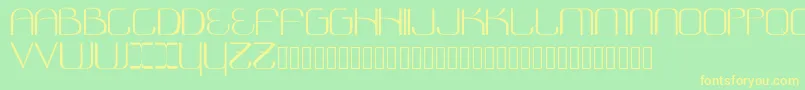 Cosmonautica-Schriftart – Gelbe Schriften auf grünem Hintergrund