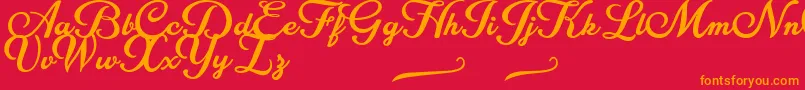 Costa Rica Personal Use Font – Orange Fonts on Red Background