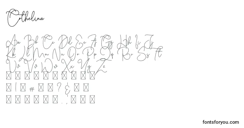 Fuente Cothelina - alfabeto, números, caracteres especiales
