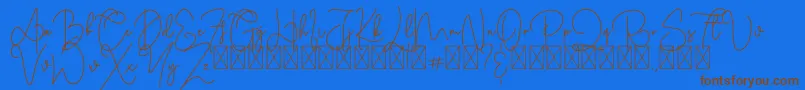 Cothelina Font – Brown Fonts on Blue Background