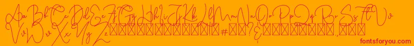 Cothelina Font – Red Fonts on Orange Background
