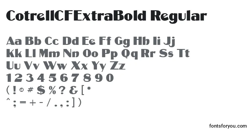 A fonte CotrellCFExtraBold Regular – alfabeto, números, caracteres especiais