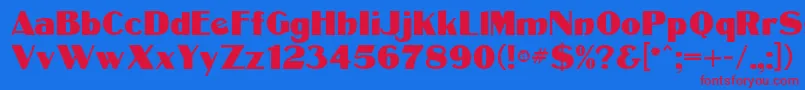 CotrellCFExtraBold Regular-fontti – punaiset fontit sinisellä taustalla